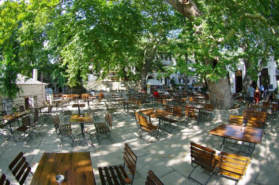 Mount Pelion village with traditional architecture